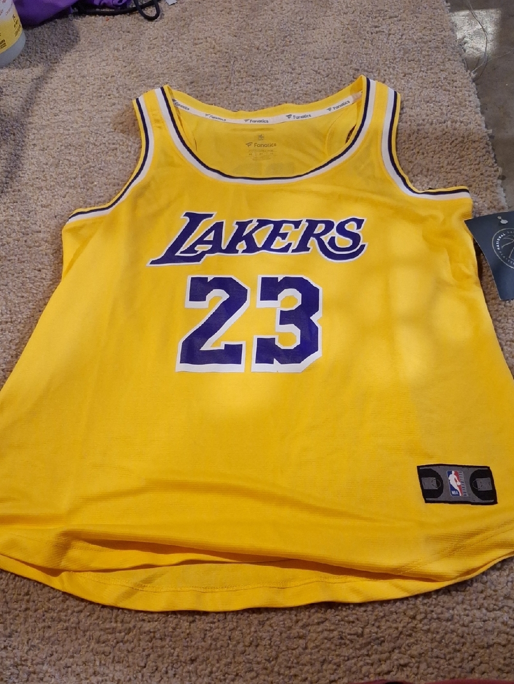 Fanatics Los Angeles Lakers Yellow and Purple Basketball Jersey